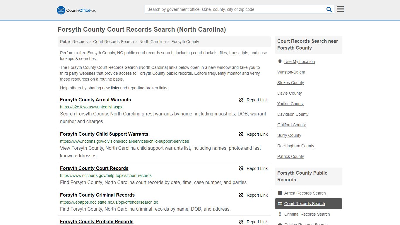 Forsyth County Court Records Search (North Carolina) - County Office